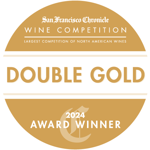 San Francisco Chronicle Wine Competition logo featuring text saying Double Gold 2024 Award Winner.