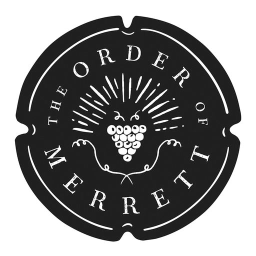 Graphic of logo with the words "The Order of Merrett" surrounding a cluster of grapes. 